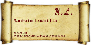 Manheim Ludmilla névjegykártya
